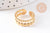 Bague réglable fantaisie boules acier 304 inoxydable doré ou platine, x1 (G10363)