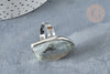 Bague réglable feuille laiton argenté labradorite naturelle 18.5mm,x1 (G7365)