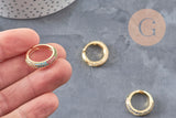 Bague réglable laiton doré zircon coloré 16mm, x1 (G4336)