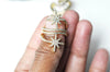 Bague réglable laiton étoile zircons 16.5mm, x1 (G4242)