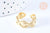 Bague réglable oeil protecteur acier doré Taille 54, x1 (G6411)