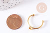 Bague réglable pour cabochon 4mm en acier doré inoxydable IP 18mm, x1 (G4311)
