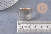 Bague réglable pour cabochon ovale 18.5x13.5mm en acier doré inoxydable 17mm, x2 (G4319)