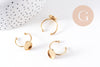 Bague réglable pour cabochon ovale 9x10mm en acier 304 inoxydable doré IP , x2 (G10368)