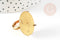 Bague réglable pour cabochon rond 25mm diamètre 17mm, x1 (G2215)