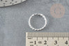 Bague réglable torsadée argent 925 massif 20mm, x1 (G9138)