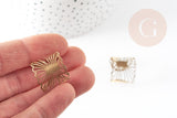 Bague réglable vague laiton brut 19mm, x2 (G0321)