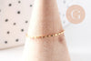 Bague très fine alliance acier inoxydable doré rainurée 1mm, x1 (G10499)