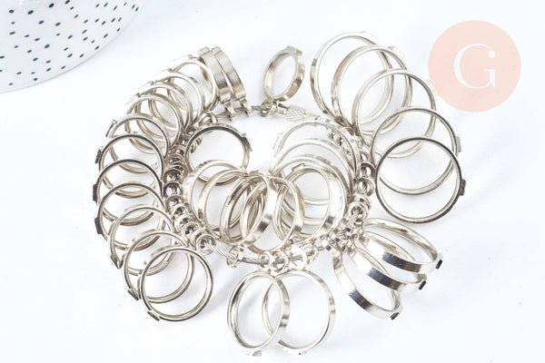 Baguier 33 tailles outil de mesure bagues doigts métal argenté, x1 G6953