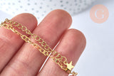Base de bracelet ajustable acier doré 14k maille marine 16cm,x1 (G5963)
