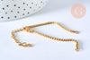 Base de bracelet ajustable maille vénitienne or acier 304 inoxydable doré 14k 16cm, x1 G5991