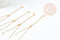 Base de bracelet ajustable satellite acier inoxydable doré 14k 14.5cm, x1 (G5973)