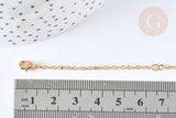 Base de bracelet chaine dorée satellite 16K 2.5microns 17.7cm, x1 (G8182)