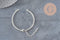 Base de pulsera de cadena forzada de acero inoxidable 304 plateado de 4mm/15.5cm, x1 (G11211)