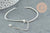 Base de bracelet chaine vénitienne acier 304 inoxydable platine 15.5cm, x1 (G9448)