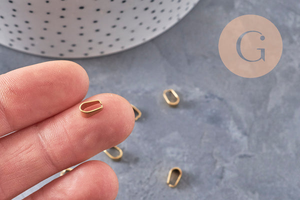 Bélière acier 304 inoxydable doré IP 7mm, x5 (G10973)