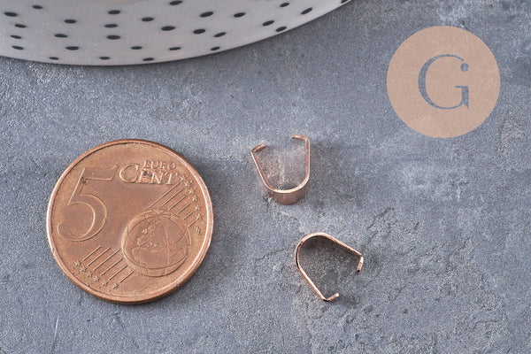 Bélière acier 304 inoxydable or rose IP 8mm, x5 (G10971)