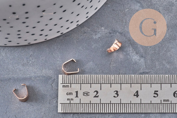 Bélière acier 304 inoxydable or rose IP 8mm, x5 (G10971)