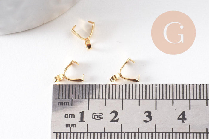Bélière acier doré 304 inoxydable 9x3mm, x5 (G3641)