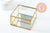 Boite à bijoux verre carré métal doré rectangle 13.1cm, x1 (G9766)