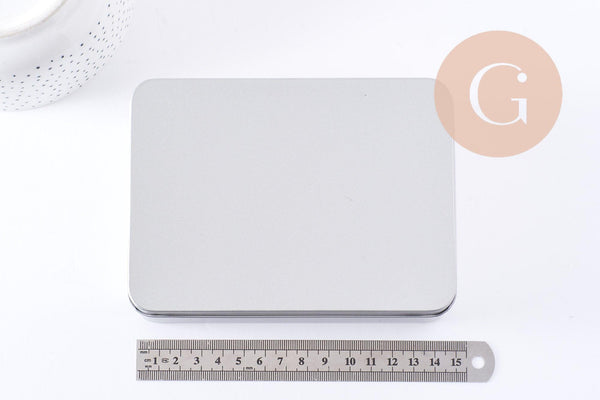 Boite rangement perles bijoux pour kit 15.3cm fer platine x1 (G10258)