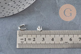 Packs of 120 304 stainless steel silver-plated bails and findings, x1 (G11238)