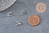 Packs of 120 304 stainless steel silver-plated bails and findings, x1 (G11238)