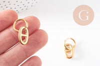 Boucle créole interchangeable acier 304 inoxydable doré maillon marin 25.5mm, la paire (G4849)