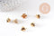 Boucles clous-puces oreille fleur acier 304 inoxydable dore 1 anneau 13.5mm, la paire (G10509)