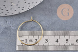 Boucles créoles laiton brut 25mm, x10 (G1906)