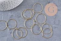 Boucles créoles laiton brut 25mm, x10 (G1906)
