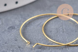 Boucles créoles laiton brut 30mm, x 10/20/50/100 (G1603)