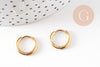 Boucles créoles minimalistes acier 304 inoxydable doré IP 18K 14mm, la paire (G3467)