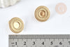Boucles d'oreilles à clip acier 304 inoxydable doré cabochon rond 18mm, la paire (G7459)