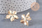 Boucles d'oreilles fleur XL laiton doré 18K 19mm, la paire, (G10757)