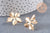 Boucles d'oreilles fleur XL laiton doré 18K 19mm, la paire, (G10757)