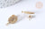 Boucles d'oreilles ovales puce acier 304 inoxydable doré cabochon 20x14mm, la paire (G7856)