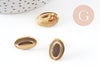 Boucles d'oreilles puce ovale acier 304 inoxydable doré 19mm, la paire (G10900)