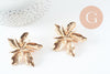 Boucles fleur XXL zamac doré 53mm, la paire (G9655)
