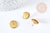 Boucles puce support Cabochon laiton brut 15mm,x2 (G8951)