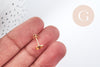 Boucles puce support cabochon rond 6mm laiton doré 16K, la paire (G8922)