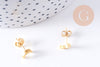 Boucles puces lune en acier doré 304 inoxydable 7x5x2mm, la paire(G2991)