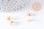 Boucles puces lune en acier doré 304 inoxydable 7x5x2mm, la paire(G2991)