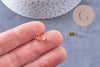 Boucles rondes puces acier 304 inoxydable doré 5mm, la paire (G0101)