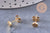 Boucles rondes puces acier 304 inoxydable doré 5mm, la paire (G0101)