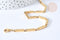 Bracelet Rectangle lisse acier 304 inoxydable doré IP, 21,5cm, sans nickel, x1 (G7825)