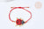 Bracelet Réglable coccinelle 28cm cordon rouge nylon perles rocailles tissées , bijou chance à offrir, bracelet amitié, x1 (G7685)