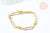 Bracelet chaîne maille rectangle trombones laiton doré 19cm fermoir T, x1 (G6975)