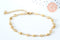 Bracelet cœur & fleur réglable acier doré 14k, 21cm, x1 (G6233)