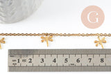 Bracelet de cheville croix coeurs acier inoxydable 304 doré 27-37cm, x1 (G7110)